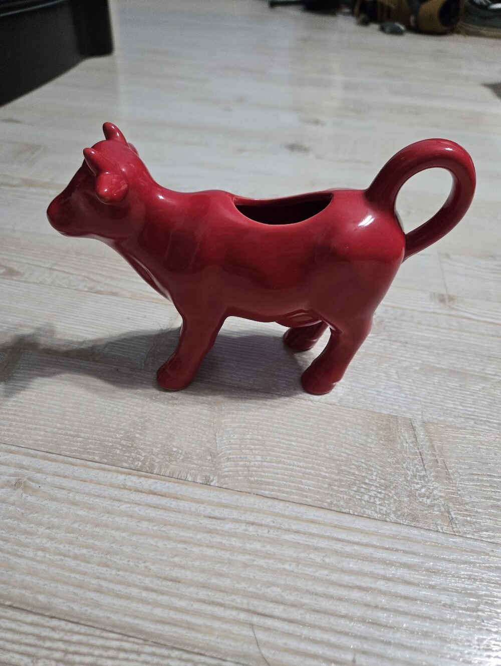 Food Network Red Stoneware Cow Creamer